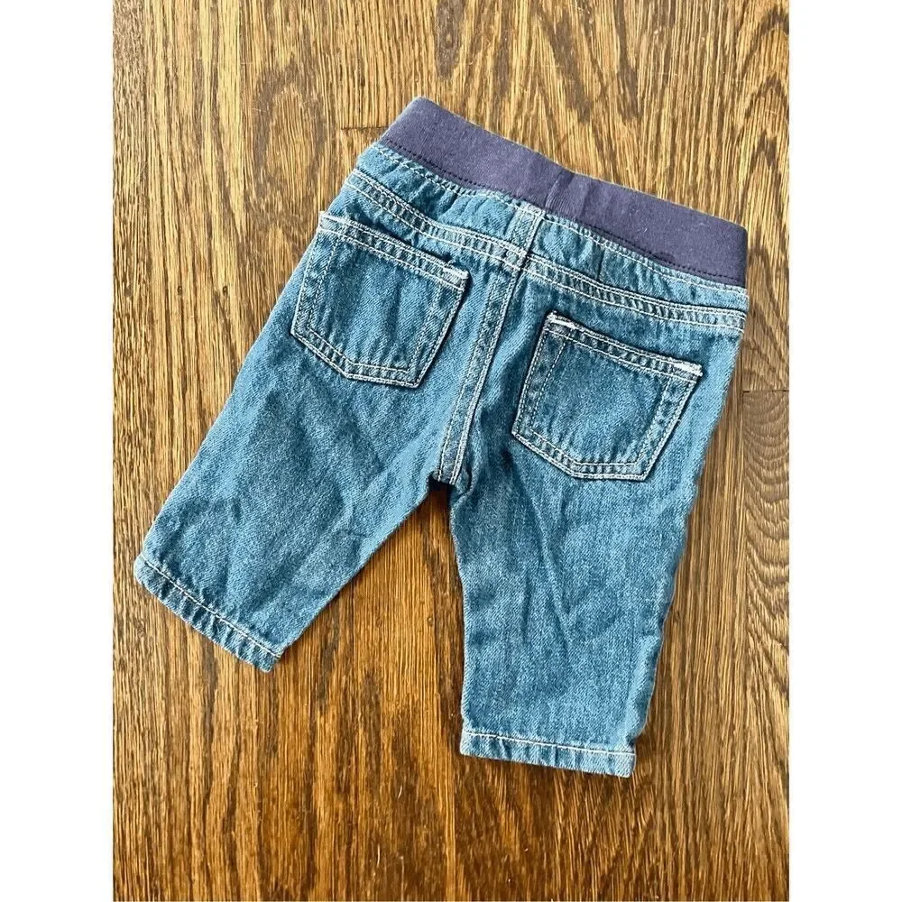 GYMBORee 0-3 Months 3-piece Bundle Knit Top, Flannel Shirt and Denim Bottoms BUY